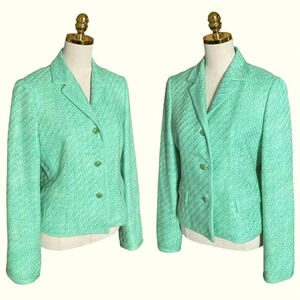 Elie Tahari Mint Green Textured Blazer
